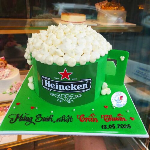Bánh sinh nhật ly bia heniken