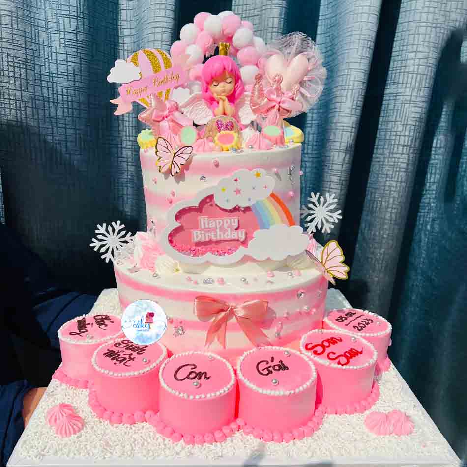 Bánh sinh nhật cho bé gái dễ thương 1 2 tuổi | VFO.VN