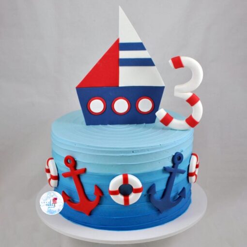 Bánh sinh nhật con thuyền cho bé trai