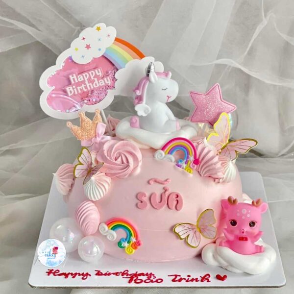 Bánh sinh nhật pony màu hồng