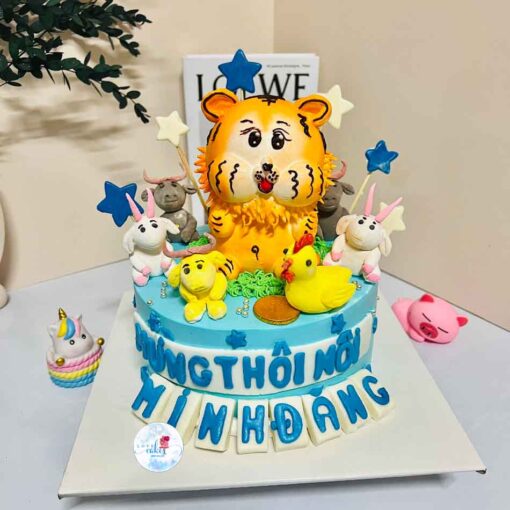 Bánh sinh nhật con hổ cho bé thôi nôi 1 tuổi