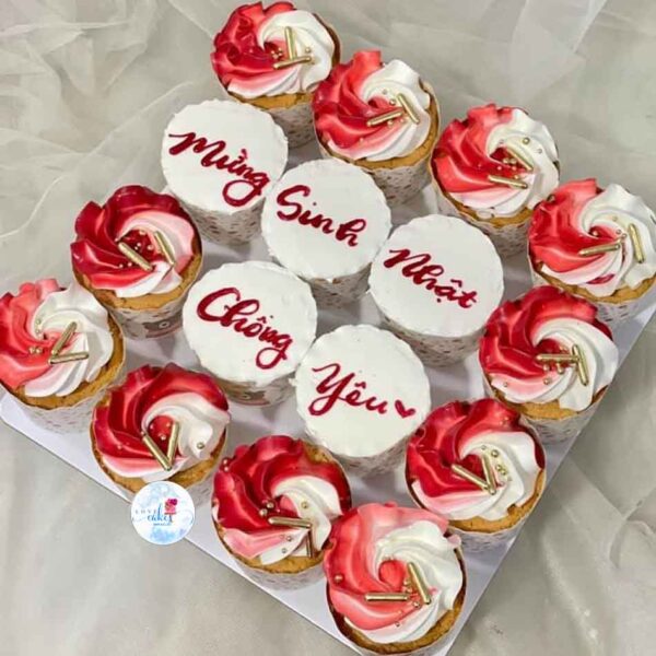 Bánh sinh nhật set cupcake cho chồng
