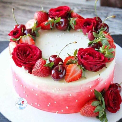 Bánh sinh nhật trái cây hoa hồng