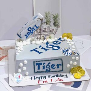 Bánh sinh nhật hình thùng tiger bạc