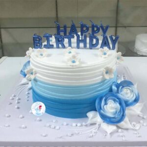 Bánh sinh nhật tone màu xanh dương