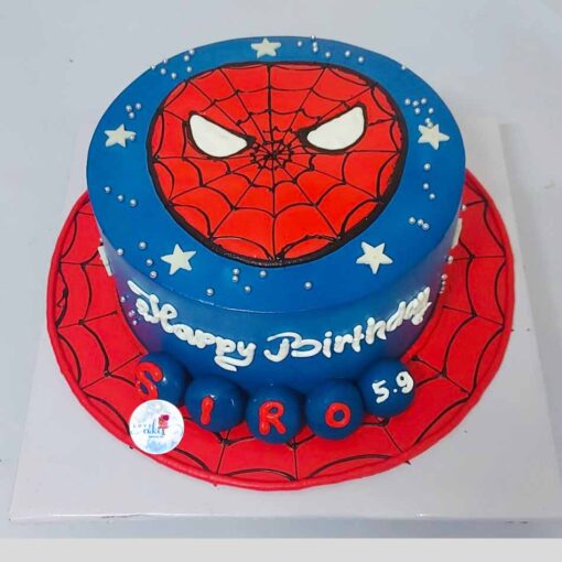 Bánh sinh nhật vẽ mặt mũi siêu nhân nhện