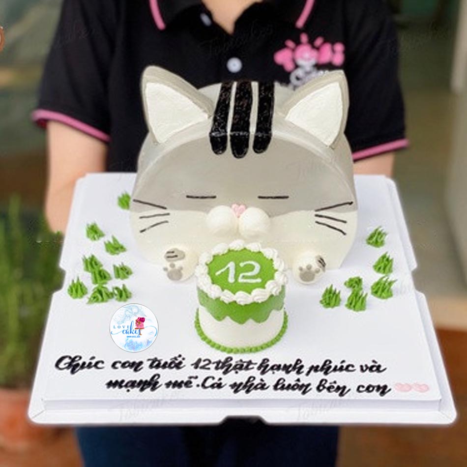 Bánh kem sữa con mèo đầy tháng 2023 - Blisbi Bakery