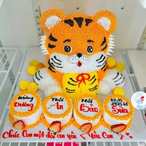 Bánh sinh nhật con hổ 3d siêu dễ thương