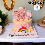 Bánh sinh nhật pony màu hồng cho bé gái