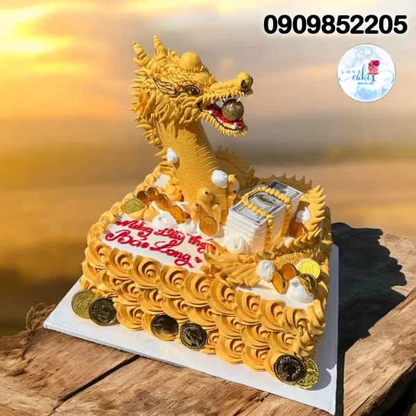 Bánh kem đầy tháng tạo hình con rồng