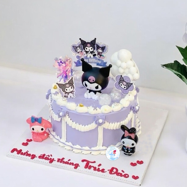 Bánh kem đầy tháng Kuromi cho bé gái