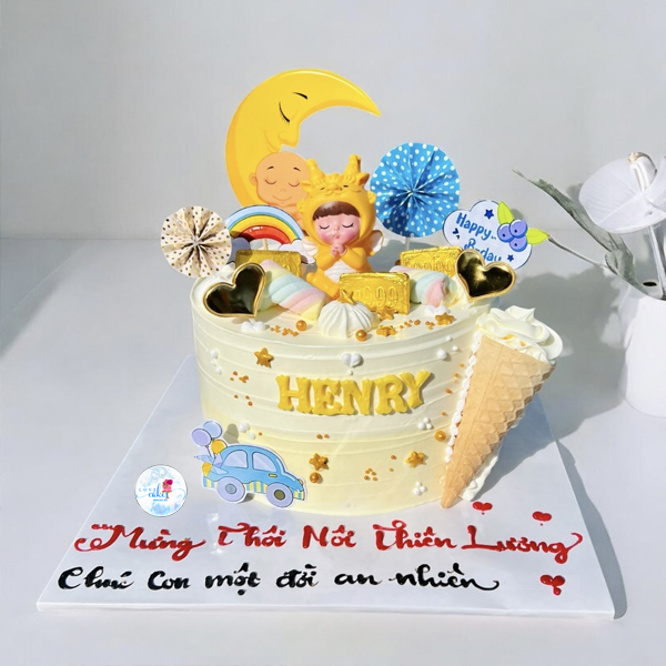 Bánh thôi nôi bé trai tuổi Rồng Bánh thôi nôi bé trai tuổi Rồng dễ thương