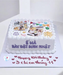 bánh kem in hình cute trang trí ảnh thật và họa tiết dễ thương